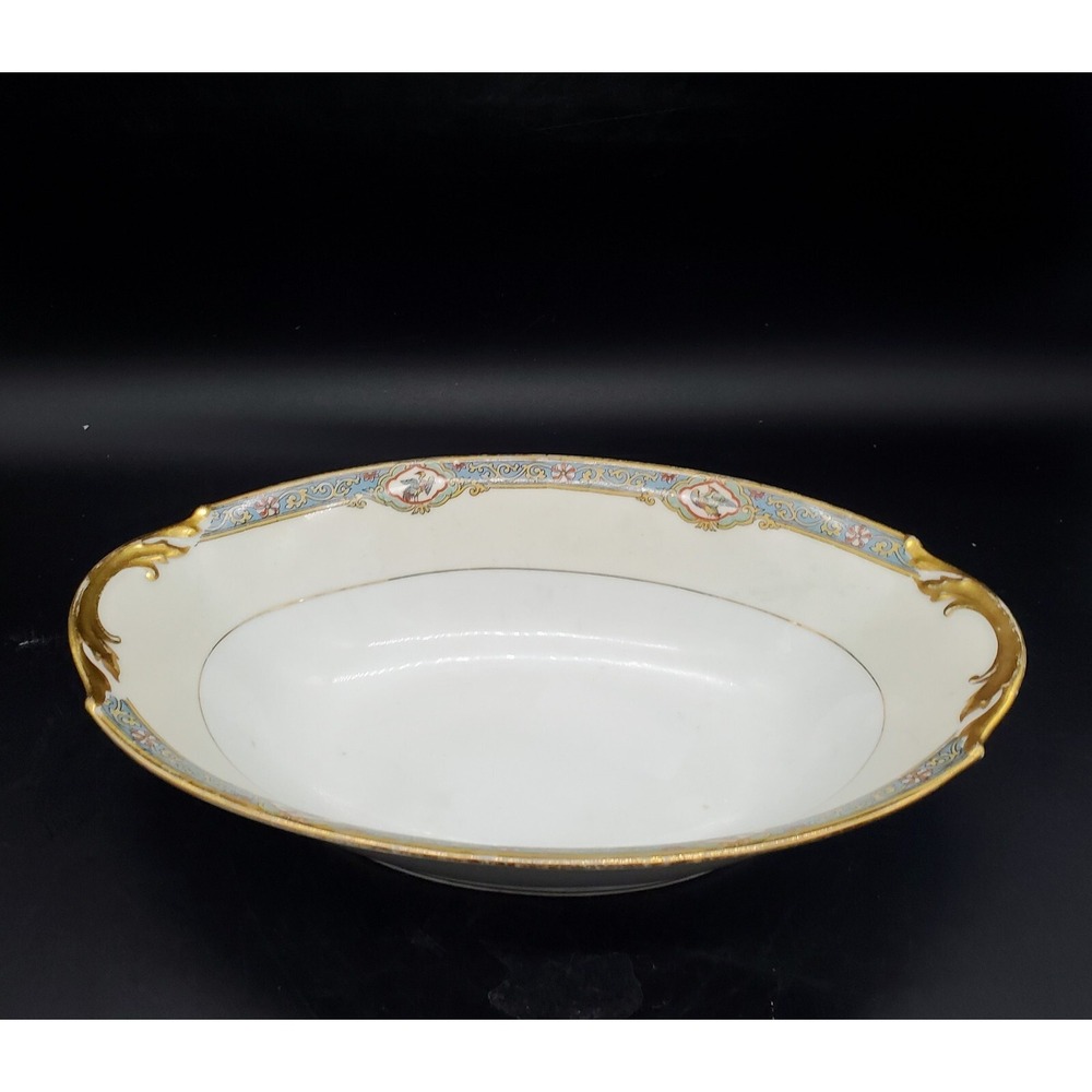Vintage Legrand Riviere 10"‎ Oval Vegetable Serving Bowl Bird Limoges France